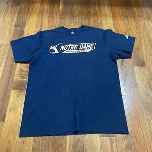 Notre Dame Irish Football Men's XL Blue Graphic T-Shirt by Adidas